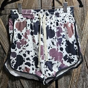 NWT Brown Stylish Women's Cow Print Shorts